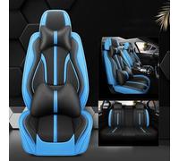 Copri Sedili Set Completo Coprisedili Auto Pelle Traspirante Per Rapid Per Kodiaq Per CRV Per Fit Civic Per Accord Universale Coprisedili Anteriori Auto(Blue A)