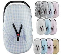 Copri seggiolino auto per bambini, universale, gruppo 0/0+ cotone, ideale estate, marca Vizaro - blu quadri Vichy