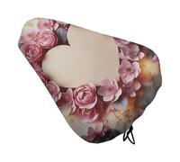 Copri sella per bicicletta a forma di cuore con fiori e cartoncino, morbido e imbottito, per uomo e donna, comodo, impermeabile, per bici da strada con coulisse, cuscino di ricambio per sellino per