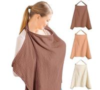 Copri Seno Allattamento FaJoek Coperta per Allattamento con Spalline Regolabili, Grembiule per Allattamento, Scialle Privacy Allattamento, Poncho Allattamento Neonato, Velo Allattamento (Data rossa)