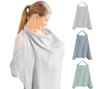 Copri Seno Allattamento FaJoek Coperta per Allattamento con Spalline Regolabili, Grembiule per Allattamento, Scialle Privacy Allattamento, Poncho Allattamento Neonato, Velo Allattamento (Grigio)