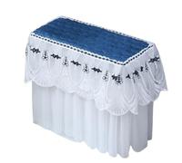 Copri serbatoio WC 4 pezzi, universale, lavabile in lavatrice, antipolvere, decorazione in pizzo for l'arredamento del bagno(Blue)