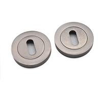 Copri serratura Oval/Euro/Bagno Pollice Turn Peltro/Nero (Coppia Ovali)