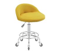 Copri Sgabelli da Bar con Schienale Curvo 2/4 Pezzi Sedia Elasticizzata con Schienale Basso Protezioni Moderne Tinta Unita Coprisgabelli da Bar Rotondi da Bancone Pub(Yellow,2PCS)