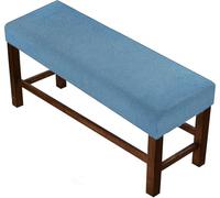 Copri Sgabello Pianoforte e Panca Imbottita,90-120cm Jacquard Elasticizzato Rettangolare, Antiscivolo Interno/Esterno Palestra e Pranzo AntiGraffio Antipolvere Lavabile(Light Blue,S:37-42in)