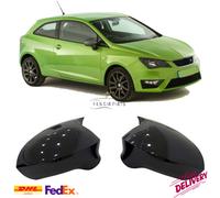 Copri specchietti retrovisori alari per Seat Ibiza MK4 2009-2017 modello nero...