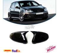 Copri specchietti retrovisori alari per VW Golf 5 modello 2003-2009 nero luci...