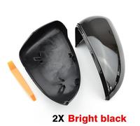 Copri specchietto retrovisore 2 pezzi Per Golf MK7 7.5 Per GTI 7R Coperture per specchietti Tappi per specchietto retrovisore Custodia Cover brillante Copertura cromata opaca(Bright black)