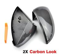 Copri specchietto retrovisore 2 pezzi Per Golf MK7 7.5 Per GTI 7R Coperture per specchietti Tappi per specchietto retrovisore Custodia Cover brillante Copertura cromata opaca(Carbon Look black)