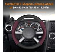 Copri Sterzo Macchina Coprivolante Per Jeep Per Compass Per Wrangler Jk Jl Per Renegade Per Grand Per Cherokee(Red Leather L)