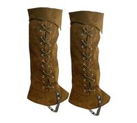 Copri-stivali da pirata, stile gotico, per Halloween, medievale, cosplay, stivali, altezza polpaccio, regolabile, in velluto
