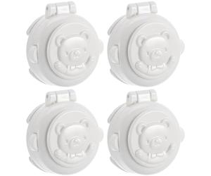 Copri Tasto Lavatrice Protezione Pulsanti Abs Bianco 4 Pezzi | Blocco Sicurezza per Pulsante, Doppia Protezione, Installazione Ferma, per Auto e Lavatrice, Set da 4