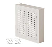 Copri Termosifone, Copritermosifone Moderno in PVC con Tavolo Portaoggetti, Design a Pannello Forato con 6 Ganci a Forma di S, per L'ufficio in Casa(90 * 90 * 25cm/35 * 35 * 10in)