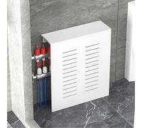 Copri Termosifone Moderno Bianco Materiale In PVC Trifacciale Copritermosifone Installazione Senza Fori Lavabile Copricalorifero Nasconde i Tubi Sporchi per Casa Ufficio(80x15x70cm)