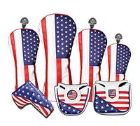 Copri testa da golf USA per driver e fairway Woods - Copricapo in pelle di alta qualità, progettati per adattarsi a tutti i boschi e i conducenti (copertura del conducente)