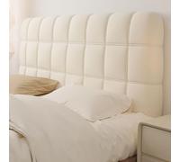 Copri Testata Letto Elasticizzato, Fodera Testiera Trapuntata Lavabile, Copriletto All-inclusive per Decorazione Camera da Letto, Adatta a Diverse Dimensioni(Beige,120cm)