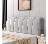 Copri Testata Letto Matrimoniale Copertura per Testiera per Matrimoniale/Singolo Premium Elastica Copritestata Letto Velluto Fodera Protezione Anti-Collisione Cuscino (Color : Light Gray, Size : 220