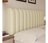 Copri Testata Letto Matrimoniale Ecopelle, Impermeabile Copritestata Letto una Piazza e Mezza, Elastica Universale Copertura per Testiera per Letto Protezione,Beige,200cm