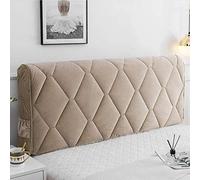 Copri Testata Letto Matrimoniale Imbottita, Copertura Testiera Letto Design Elastico Su Entrambi I Lati 4 Cm Addensato All-inclusive Coperchio Europeo Soft Cover Lavabile,Lightcoffee-190cm(75")