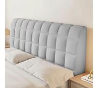 Copri Testata Letto Matrimoniale Singolo Copri Testiera Imbottito/Pelle/Legno Protezione Schienale Letto Antipolvere Copertura Velluto Di Cristallo Elastica Fodera Testate Letto(180cm,Llight grey)