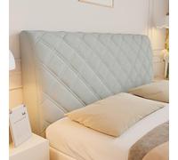 Copri Testata Letto Matrimoniale/Singolo Imbottito Bianco,Copri Testiera Letto Universale,Copritestiera Letto Velluto Fodera Elastica Protezione Addensare Anti-Graffio ( Color : Dove grey , Size : 180