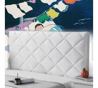 Copri Testata Letto Singolo 100 Cm Copertura per Testiera Letto Matrimoniale Cuscini Testata Letto Una Piazza E Mezza Soft Lavabile per Decorazione Camera,white-100cm