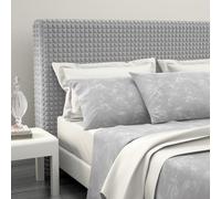 SaRani Copritestata Copri Testiere Letto Elasticizzato Morbido Tessuto Bolle Vari Color (Grigio chiaro)