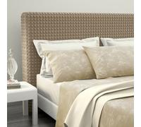 SaRani Copritestata Copri Testiere Letto Elasticizzato Morbido Tessuto Bolle Vari Color (Tortora)