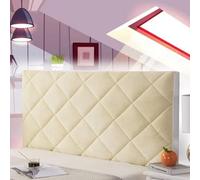 Copri Testiera del Letto Bianco Copritestata Imbottita Letto Singolo Testiera Raccordi Elastica Fodera Protezione Antipolvere Copertura Copritestata Protettiva per Decorazione del Letto ,giallo-100cm