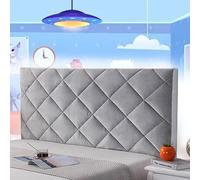 Copri Testiera del Letto Elasticizzata Testiera del Letto Rivestimento Copritestata Addensare La Fodera della Testiera del Letto Cover Addensare AntiGraffio Cuscino,grey-180cm