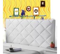 Copri Testiera del Letto Fodera Imbottita per Testiera Letto Matrimoniale Elastica Fodera Protezione Antipolvere Copertura Lavabile La Decorazione della Testiera,white-120cm