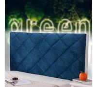 Copri Testiera del Letto Imbottito Copritestata Elasticizzata per Letto Protezione Testata Cover Cuscino Antipolvere per La Decorazione del Letto Lavabile,blue-100cm