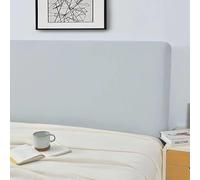 Copri Testiera in Morbida Pelle, Stretch all-Inclusive Tight Wrap Copriletto Copriletto Copri Schienale Copertura per Singolo Matrimoniale Queen King, White Grey, 150x70cm