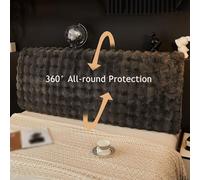Copri Testiera In Pelliccia Sintetica Di Coniglio For Un Arredamento Rinnovato, Comfort For Tutte Le Stagioni, Protezione Completa, Vestibilità Universale, For Proprietari Di Casa E Inquilini.(Gray,22