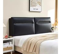 Copri Testiera Letto,Cuscino Da Lettura Per Letto,Coprire Antipolvere In Pelle Pu Cover,Copri Testiera Letto Matrimoniale Imbottito,Imbottito Anticollisione Protezione(190*60*10CM (No bed head),Black)