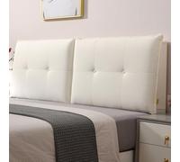 Copri Testiera Letto Matrimoniale Imbottito, Cuscini Testata, Coprire Antipolvere in Cotone e Lino, Cuscino Da Lettura (160*60*10cm, Con Stile Comodino, Bianco Sporco)