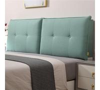 Copri Testiera Letto Matrimoniale Imbottito, Cuscini Testata, Coprire Antipolvere in Cotone e Lino, Cuscino Da Lettura (160*60*10cm, Con Stile Comodino, Verde Scuro)