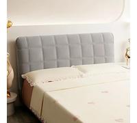 Copri Testiera Letto Matrimoniale/Singolo/Una Piazza E Mezza Imbottito Tessuto,Copri Testata Letto Copertura Per Testiera Per Letto Fodera Elastica Velluto Protezione ( Color : Light gray , Size : 160