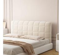 Copri Testiera Letto Matrimoniale/Singolo/Una Piazza E Mezza Imbottito Tessuto,Elastica Copertura Per Testiera Per Letto Ferro Battuto/Legno/Pelle Fodera Velluto Protezione ( Color : Beige White , Siz