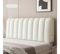 Copri Testiera Letto,Tessuto in Pelle Testiera Lavabile Copri,Antipolvere in Cover,Universale Copertura per Testiera per Letto,Copri Testiera Letto Matrimoniale Imbottito(190cm(B),off-White)