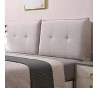 Copri Testiera Letto,Testata Letto Cuscini,Coprire Antipolvere In Cotone E Lino Cover,Cuscino Da Lettura,Copri Testiera Letto Matrimoniale Imbottito(185*60*10cm(With bedside style),Light gray)
