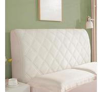 Copri testiera matrimoniale/singola, copriletto imbottito for letto super king size piccolo, protezione antipolvere(White,200cm)