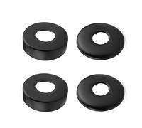 Copri Tubi Termosifoni, 0XBIT 4 Pezzi Rosette per Termosifoni Acciaio Inossidabile, Copritubo Nero, Superficie Verniciata, per Valvole Angolo 21 mm e 25 mm, Rubinetti, Radiatori