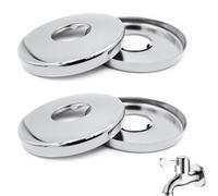 Copri Tubi Termosifoni, 4 Rosette di Copertura Copri Tubi Termosifoni, Coperchio del Rubinetto, per Rubinetto Copri Tubi in Acciaio Inox/Tubi del Radiatore rubinetti a scatto/tubo dell'acqua