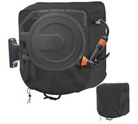 Copri Tubo da Giardino, Copri Avvolgitubo 24x18x24 pollici Impermeabile e Resistente al Sole da Giardino a Parete con Coulisse e Foro per Spruzzatore Protezione Rivestita in Argento 420D per Esterni