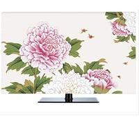 Copri Tv Esterno 19" - 80" Schermo 22 Pollici 75 Pollici TV Copertura PC Decorativo Hood Cortina Di Pittura Floreale Lily Locus Uccelli Impermeabile Verde Blu Tv Cover Proteggi ( Color : Pink , Size :