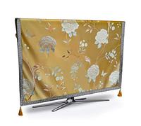 Copri TV Esterno TV parapolvere di Fascia Alta Fiore Resistente agli Agenti atmosferici e alla Polvere Schermo al Plasma TV Sottile Tessuto Cuscino Rotolo di Stoffa TV Cover Proteggi (Color : Yellow