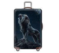 Copri Valigia 18-21 Pollici,Fiori Fuoco Animali Elastico,Riutilizzabile Coprivaligia,Antigraffio,Lavabili,Luggage Cover,Adatto Per Viaggi D'Affari,Viaggio,Aerei E Vacanze (Leone,XL(29-32inch))