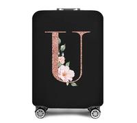 Copri Valigia Coperchio Moda in oro rosa 26 lettere Custodia protettiva for valigia Trolley da viaggio Essentials Coperture antipolvere for 18-32 pollici Custodia Bagaglio (Color : 8rose gold U, Siz