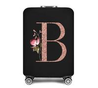Copri Valigia Coperchio Moda in oro rosa 26 lettere Custodia protettiva for valigia Trolley da viaggio Essentials Coperture antipolvere for 18-32 pollici Custodia Bagaglio (Color : 8rose gold B, Siz